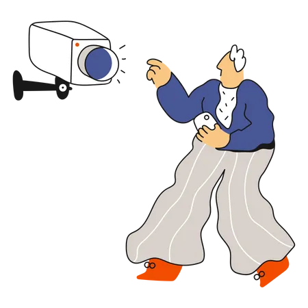 Seguridad de la cámara CCTV  Ilustración