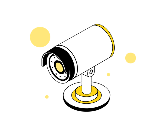 Cámara de seguridad de vigilancia  Ilustración