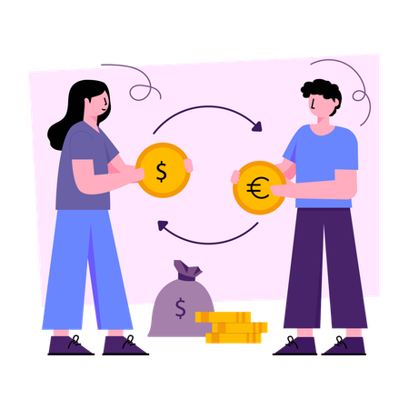 Cambio de divisas  Ilustración