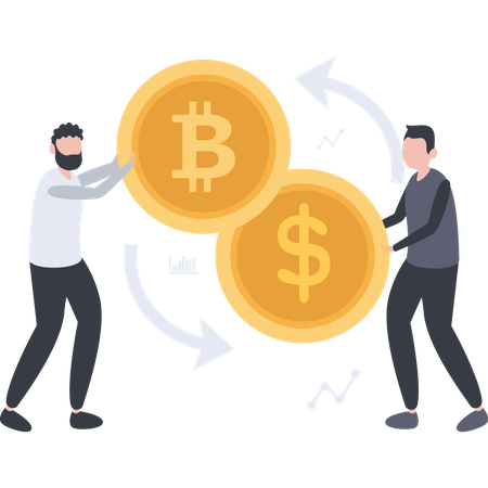 Cambio de moneda bitcoin  Illustration