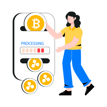 Cambio de moneda criptográfica  Illustration