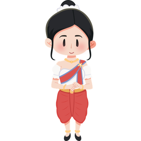 Cambodia Sampot girl  Illustration