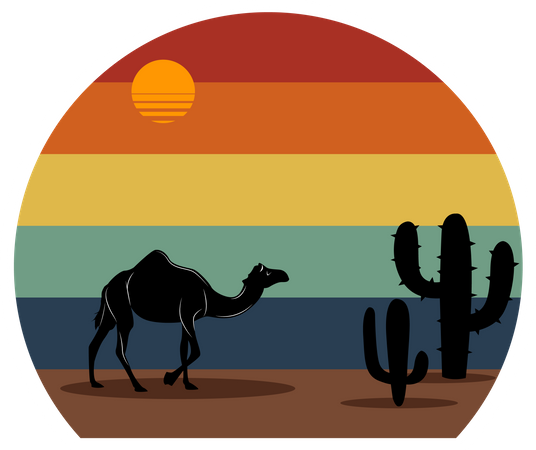 Camelo no deserto  Ilustração