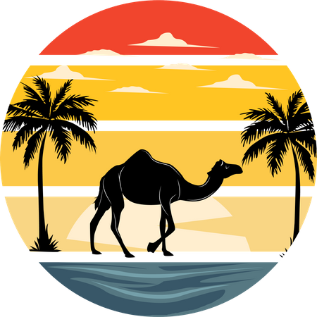 Camelo no rio  Ilustração