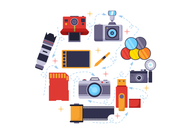 Camera Equipment  Illustration