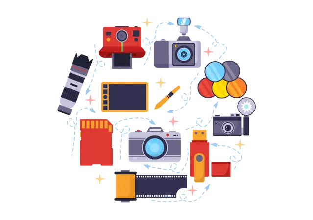 Camera Equipment  Illustration