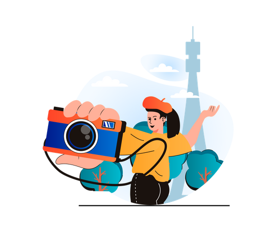 Camera friendly travel location  Illustration