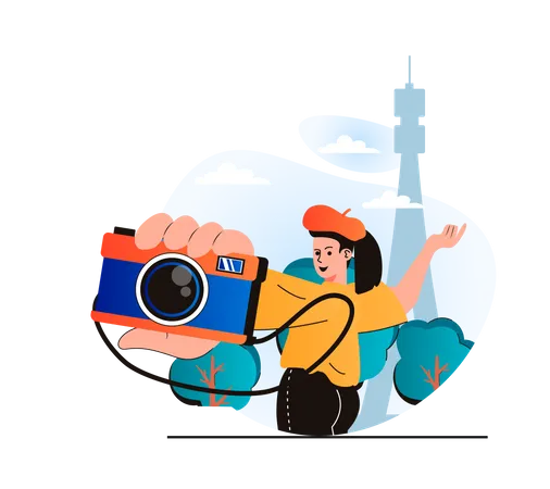 Camera friendly travel location  Illustration