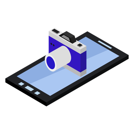 Camera On Smartphone  Illustration