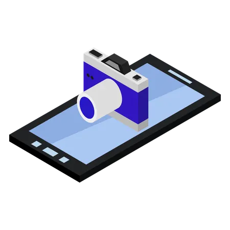 Camera On Smartphone  Illustration