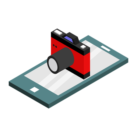 Camera On Smartphone  Illustration