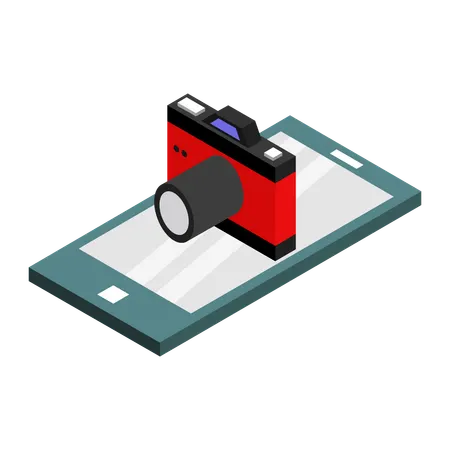 Camera On Smartphone  Illustration