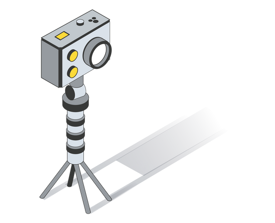 Camera On Tripod  Illustration