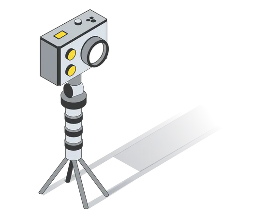 Camera On Tripod  Illustration