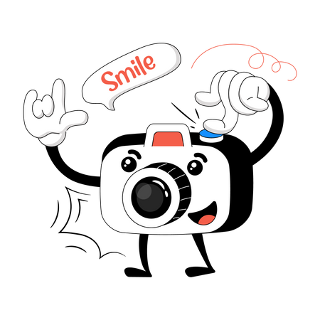 Câmera de sorriso  Ilustração