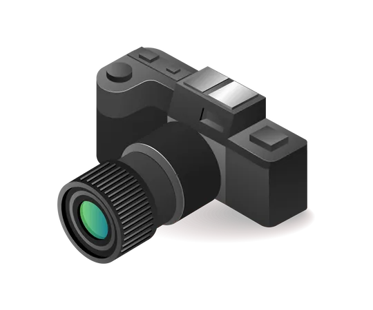 Camera with mirrorless lens Illustration