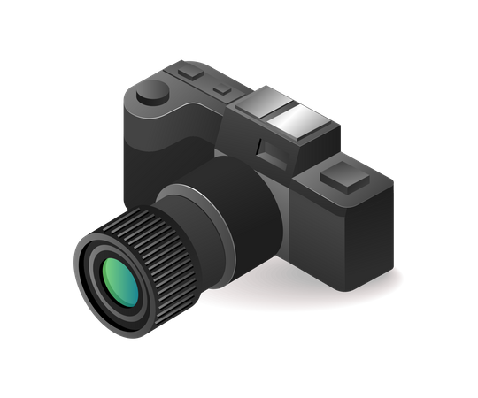 Camera with mirrorless lens  Illustration