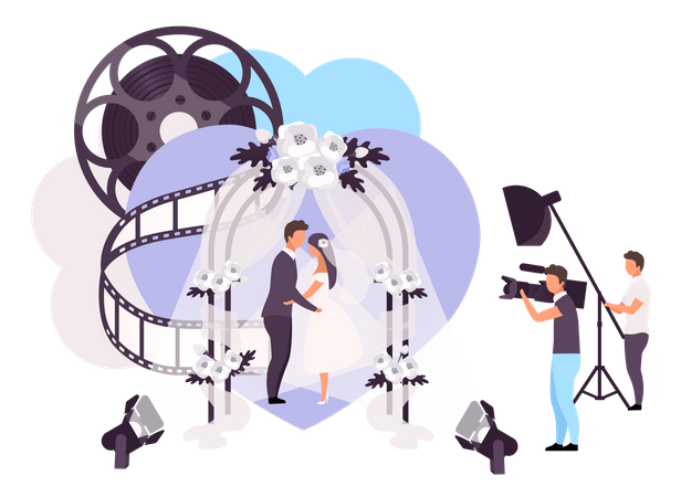 Cameraman doing wedding photography  Illustration