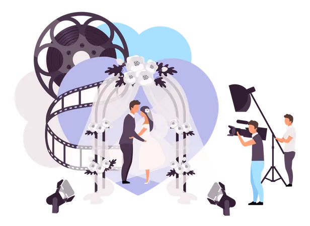 Cameraman doing wedding photography  Illustration