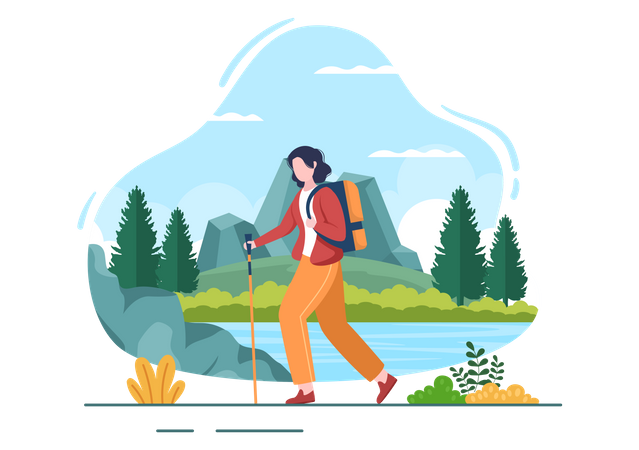 Alpinista feminina  Ilustração
