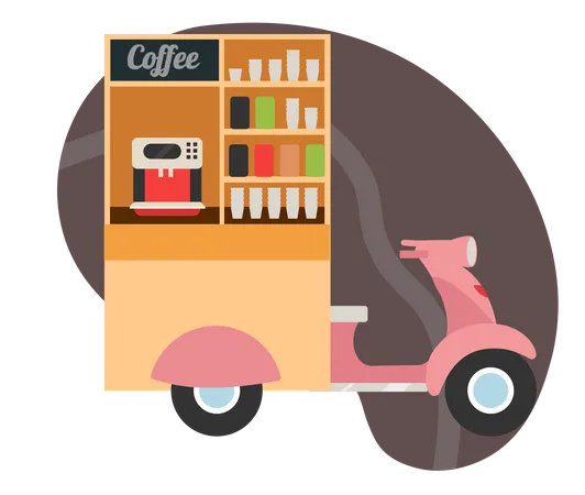 Caminhão de comida de café  Ilustração
