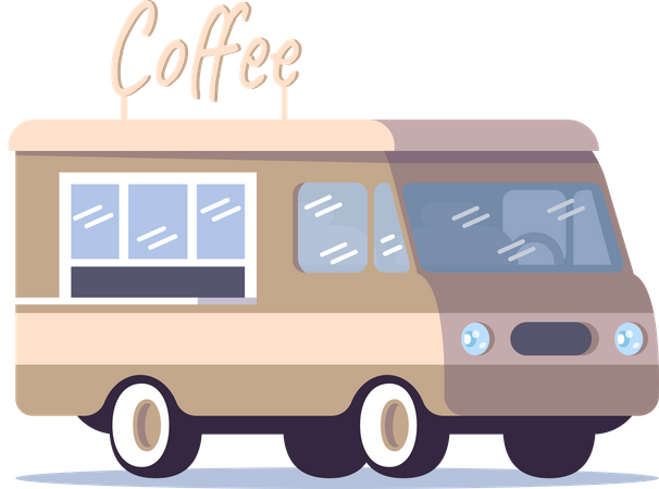 Caminhão de rua de café  Ilustração
