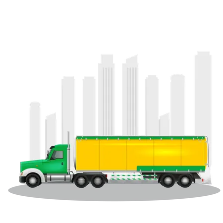 Caminhão contêiner de carga pesada  Ilustração
