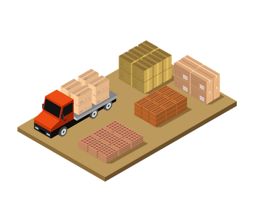 Caminhão de armazenamento  Ilustração
