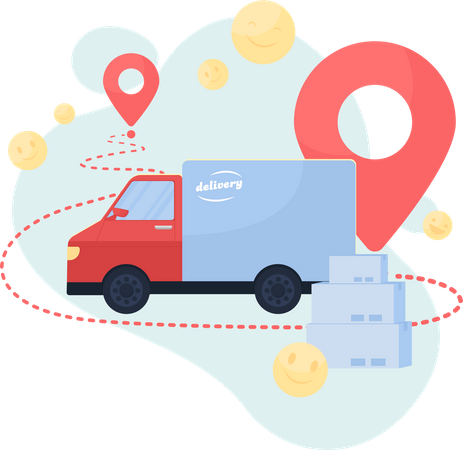 Caminhão de entrega  Ilustração