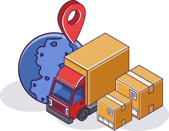 Caminhão de entrega  Ilustração
