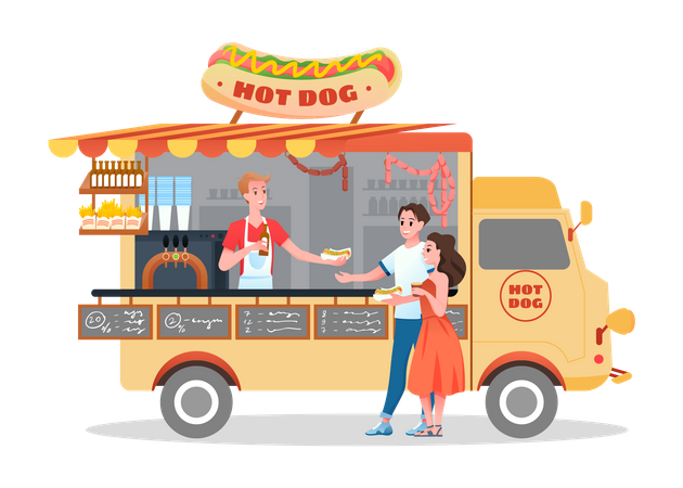 Camion de hot-dogs  Illustration