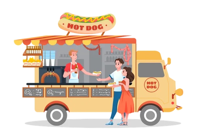 Camion de hot-dogs  Illustration