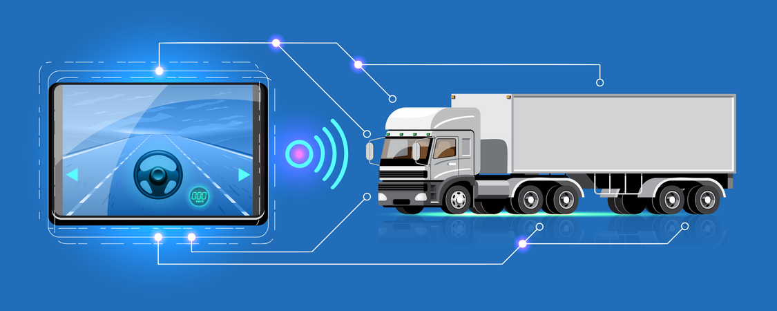 Camion avec connexion intelligente  Illustration