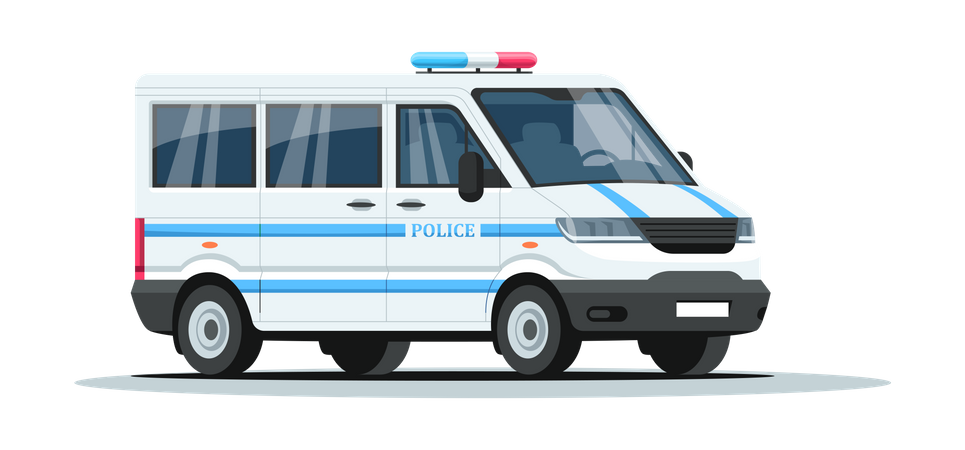 Camión blindado de la policía.  Ilustración