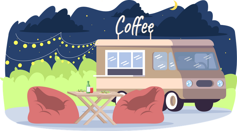 Camion de café  Illustration