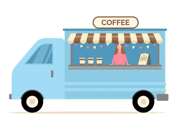 Camion de café  Illustration