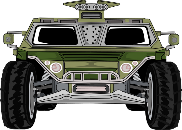 Camión coche del ejército  Ilustración