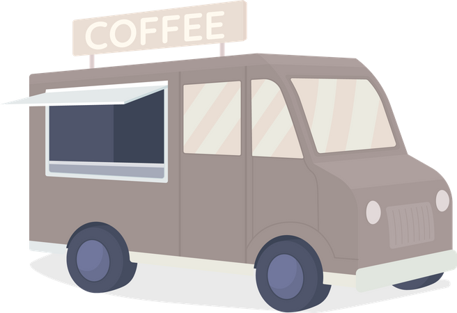 Camion de cafe  Ilustración