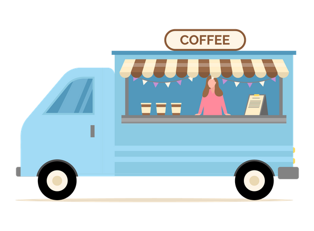 Camion de cafe  Illustration