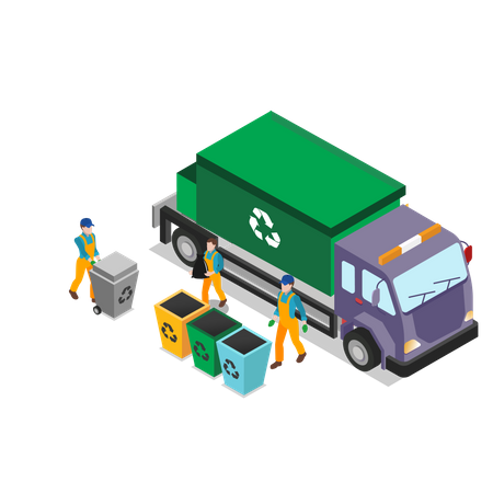 Camion de collecte des déchets pour le recyclage  Illustration