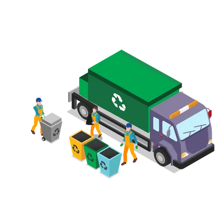 Camion de collecte des déchets pour le recyclage  Illustration