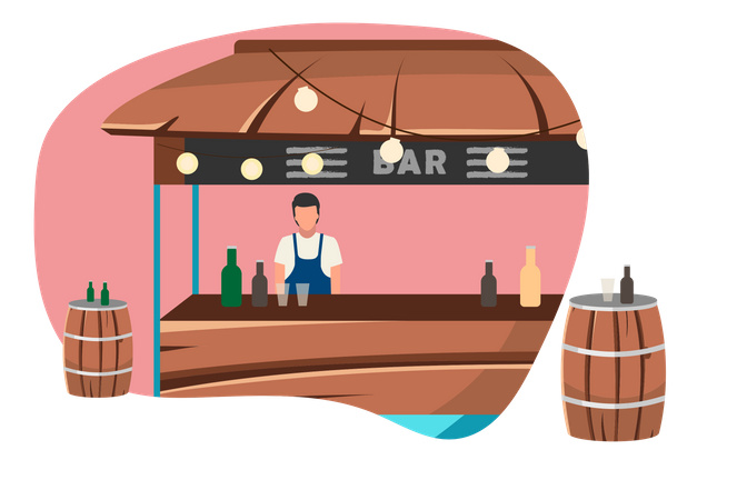Camión de comida bar  Ilustración