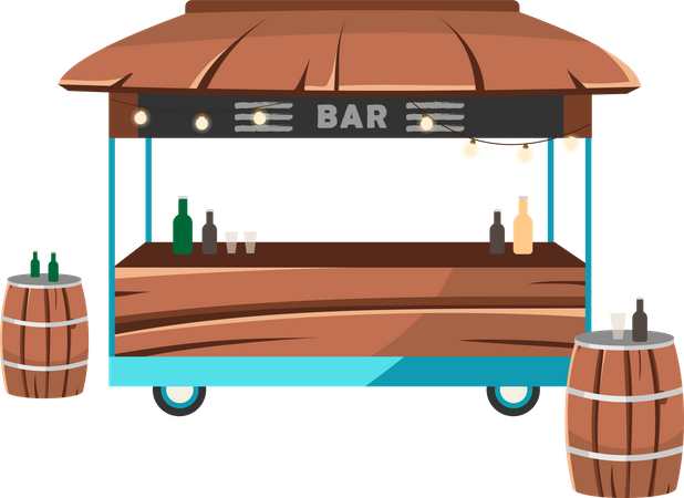 Camión de comida bar  Ilustración