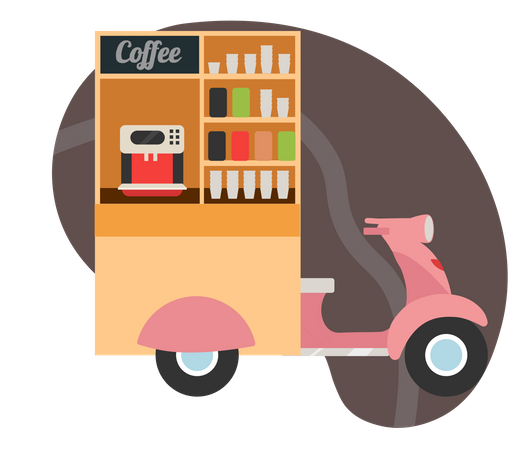Camión de comida de café  Ilustración