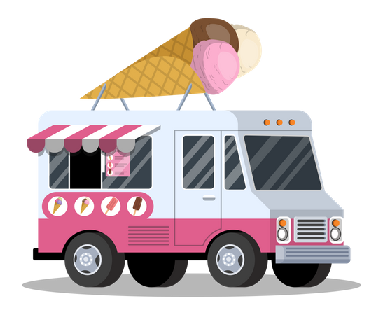 Camión de comida de helados  Ilustración