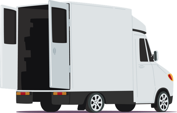 Camion de fret de messagerie  Illustration