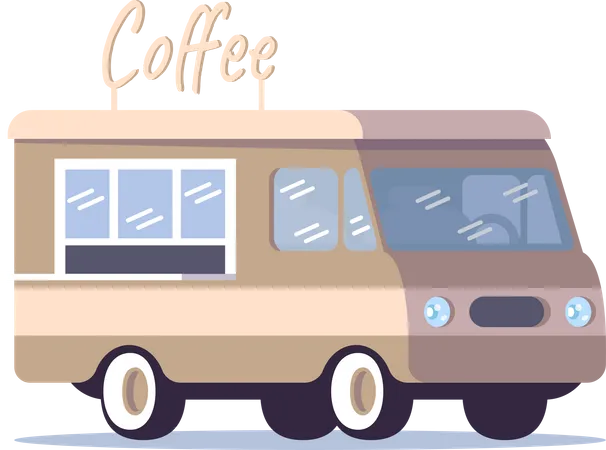 Camión callejero de café  Ilustración