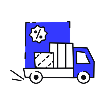 Camion de livraison de courses  Illustration