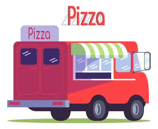 Camion de pizzas  Ilustración