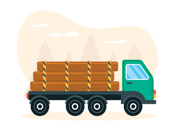 Camion de bois  Illustration